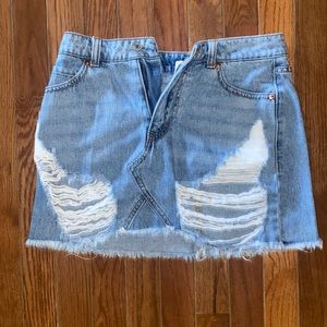 Blue Jean mini skirt distressed